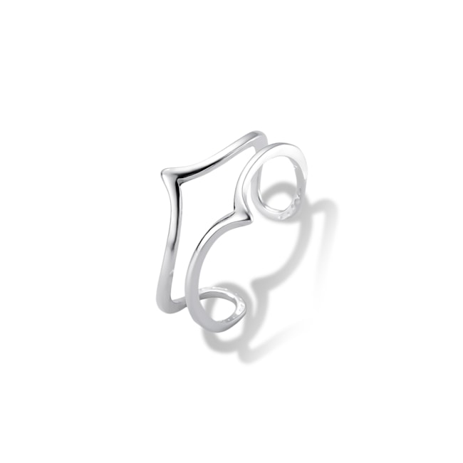 Anel Ajustável Dois Aros em Losango