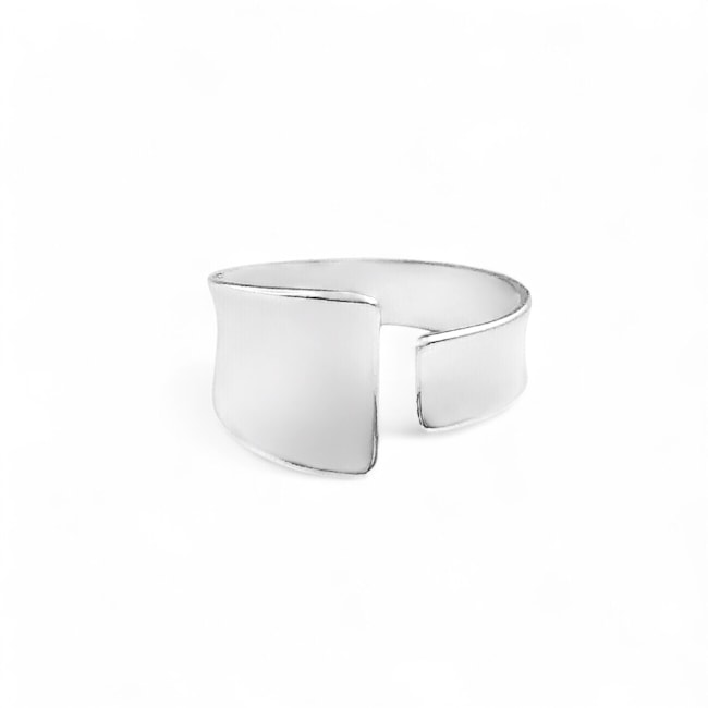 Anel Ajustável Liso com Aro Crescente