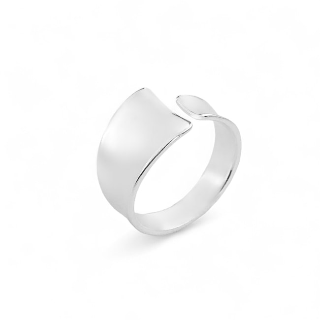 Anel Ajustável Liso com Aro Crescente