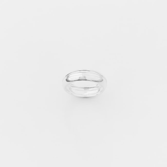 Anel Aliança Abaulada com Risco 