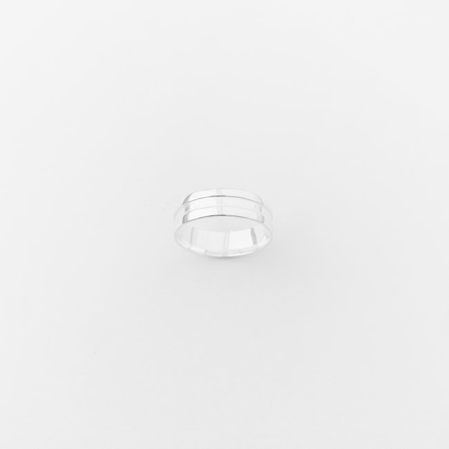 Anel Aliança com aro Largo com Risco