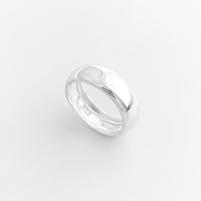 Anel Aliança Lisa Abaulada