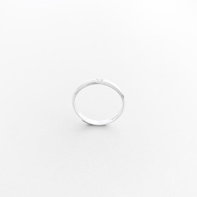 Anel Aliança Liso com Zircônia