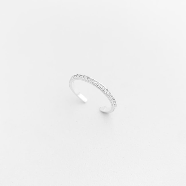 Anel Aparador Ajustável Cravejado de Zircônias