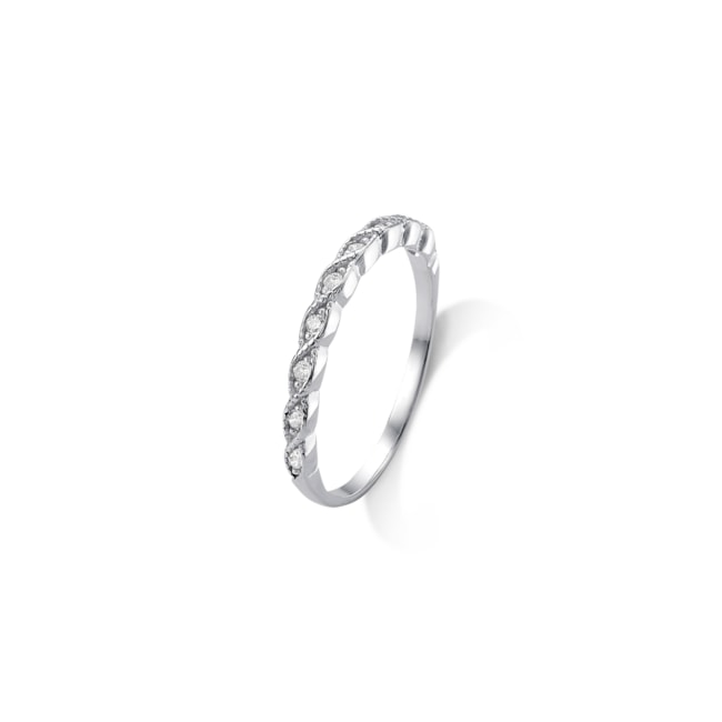 Anel Aparador Cravejado com Zircônias em Navete