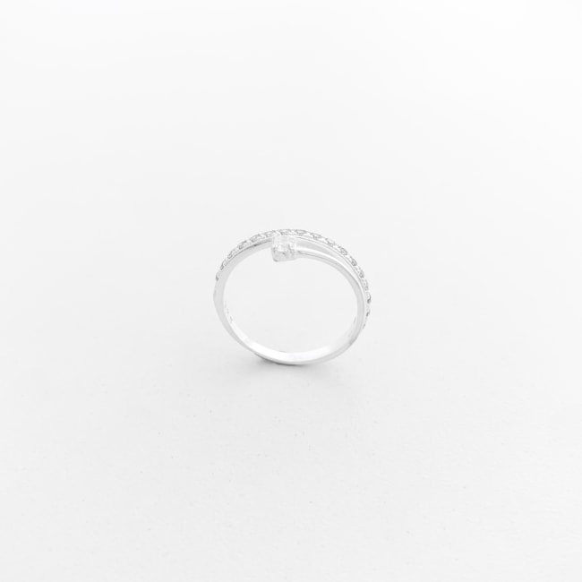 Anel Aparador de Aro Duplo Cravejado