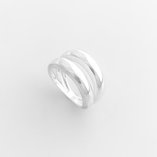 Anel Aro Duplo Abaulado Liso