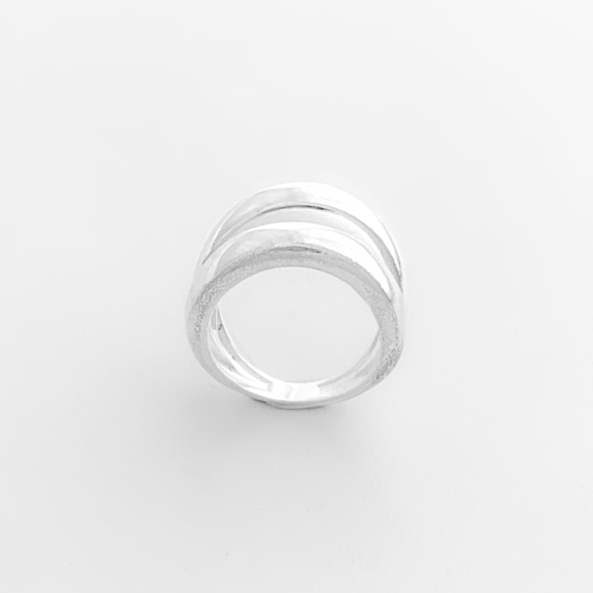 Anel Aro Duplo Abaulado Liso