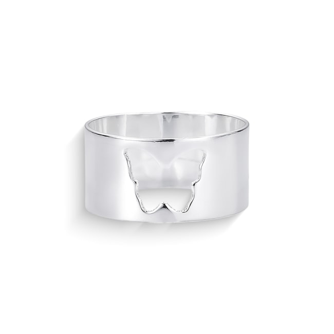 Anel Aro Largo com Borboleta Vazado 