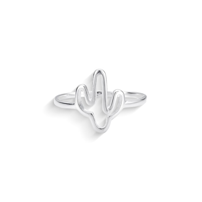 Anel Aro Liso com Cacto Vazado