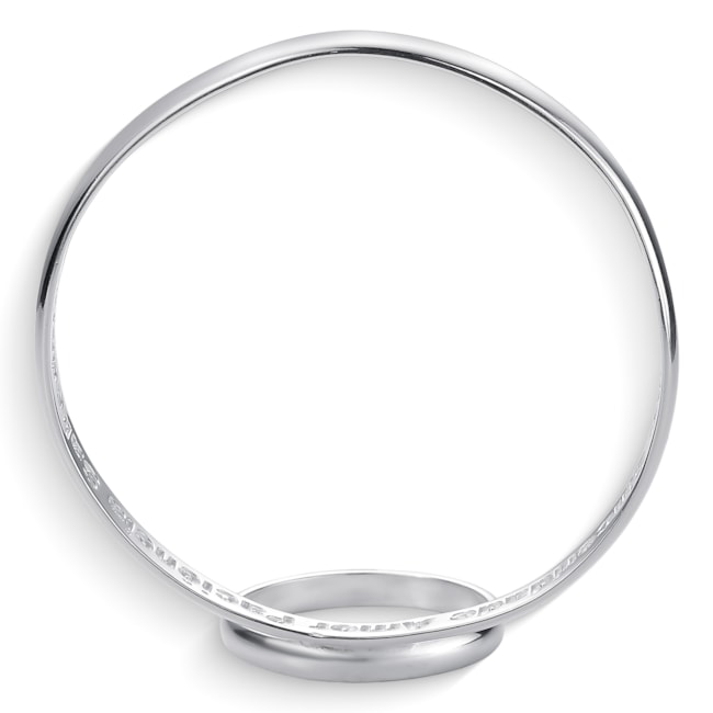 Anel Aro Liso com Círculo Vazado e Gravação por Dentro