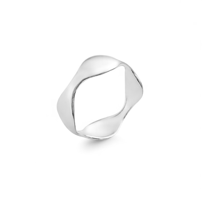 Anel Aro Liso com Efeito Ondulado