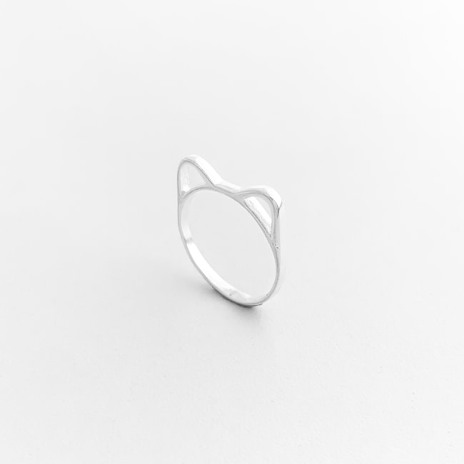Anel Aro Liso com Orelha de Gato