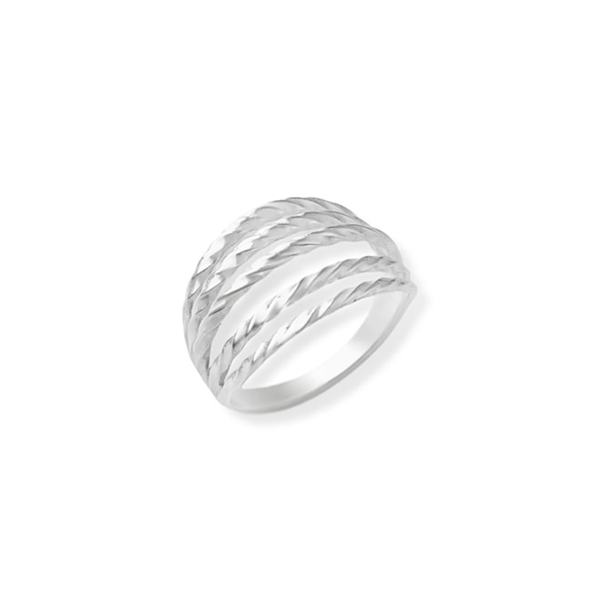 Anel Branco com Cinco Aros Torcidos 