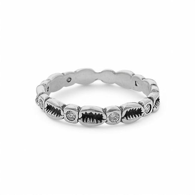 Anel Búzios Ligados com Zircônia 