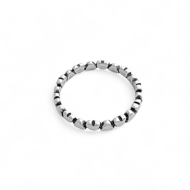 Anel com Aro de Corações Liso Para Cima e Para Baixo 