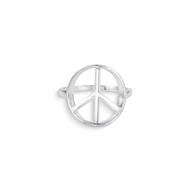 Anel com Símbolo da Paz Vazado