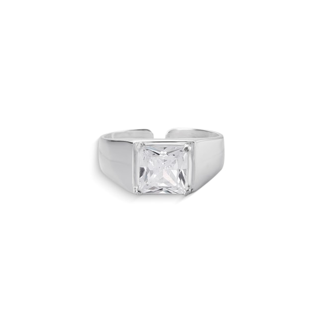 Anel com Zircônia Cristal