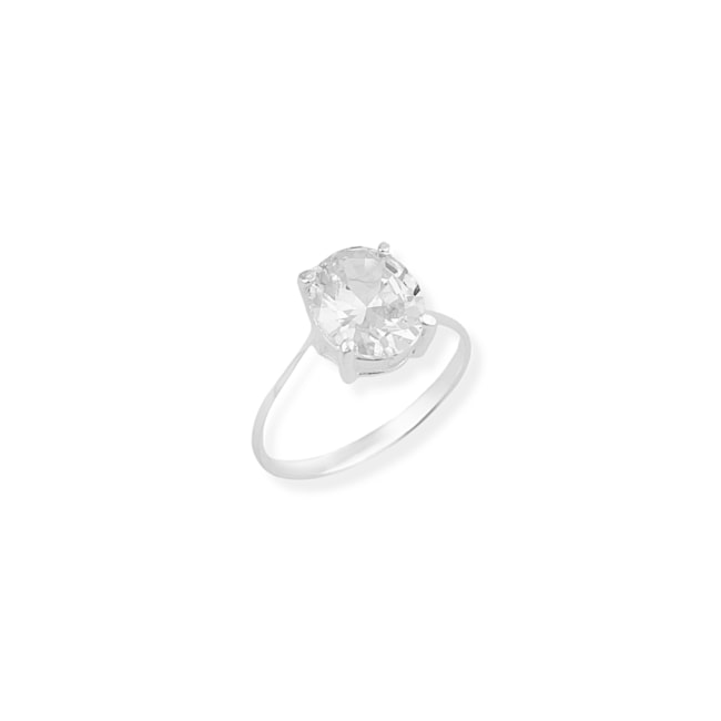 Anel com Zircônia Oval Liso 
