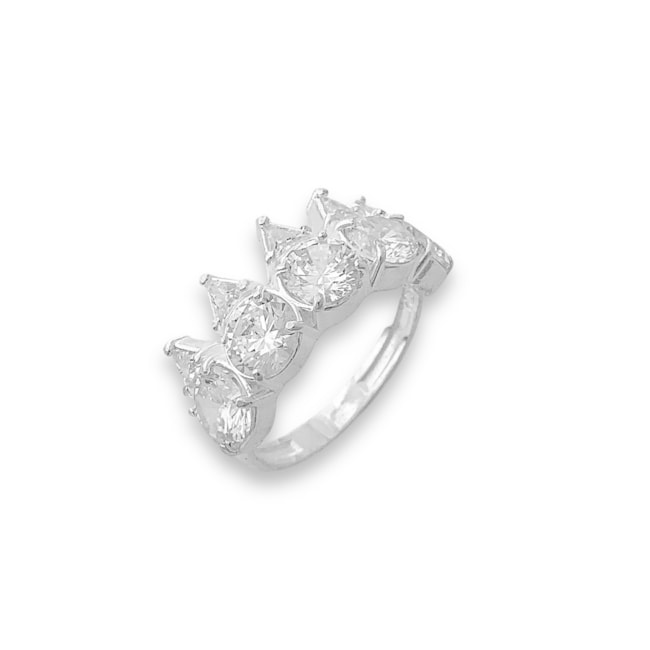 Anel com Zircônias Geométricas