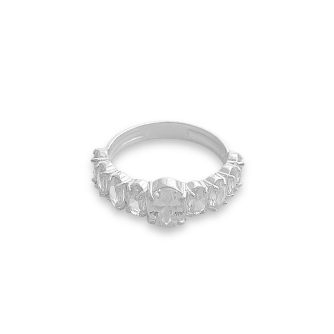 Anel com Zircônias Oval