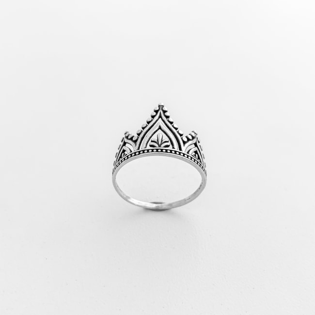 Anel Coroa com Arabescos 