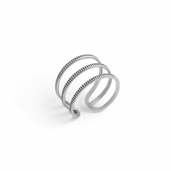 Anel de Aro Triplo Trabalhado