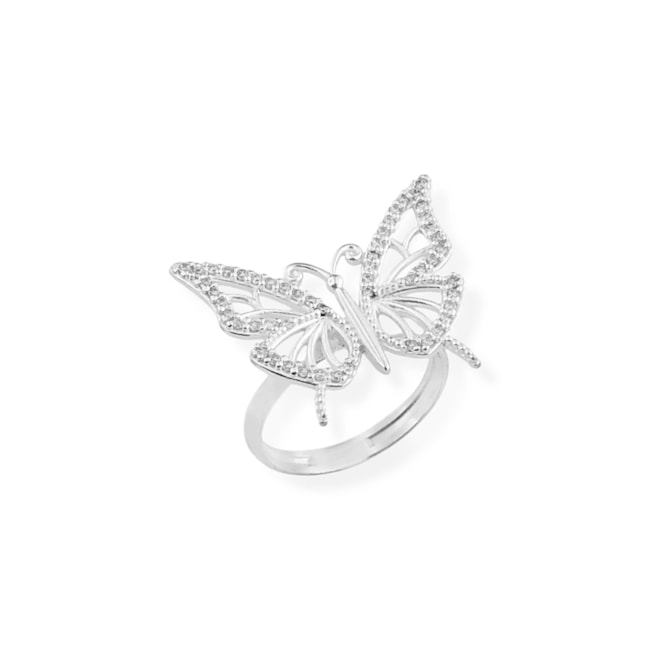 Anel de Borboleta Cravejado com Zircônia Cristal 
