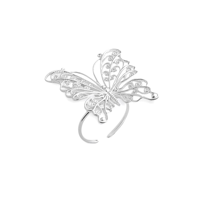 Anel de Borboleta Vazado Trabalhado Ajustável 