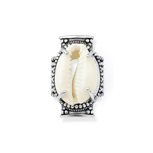 Anel de Búzios Branco Natural Ajustável