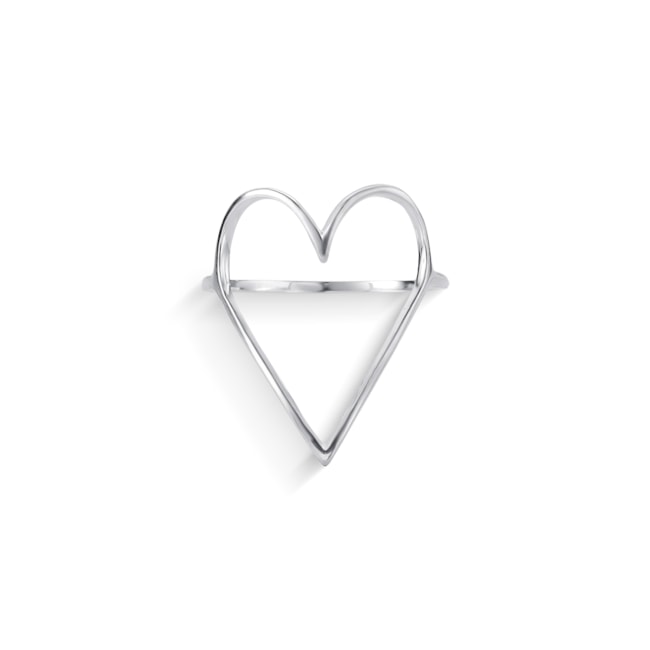 Anel de Coração Vazado Grande