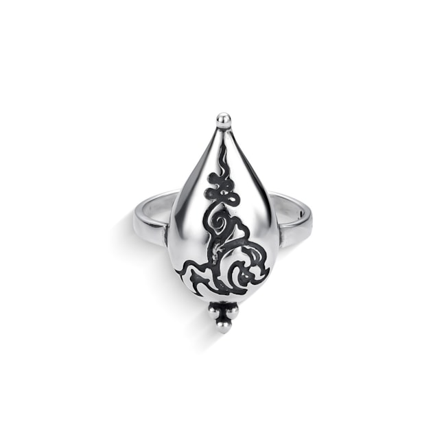 Anel de Gota com Unalome Desenhada 