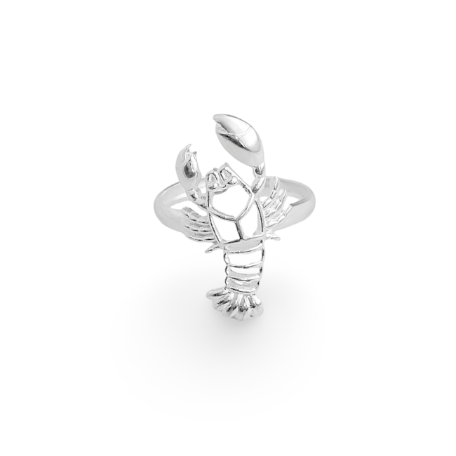 Anel de Lagosta Vazado Trabalhado Ajustável 