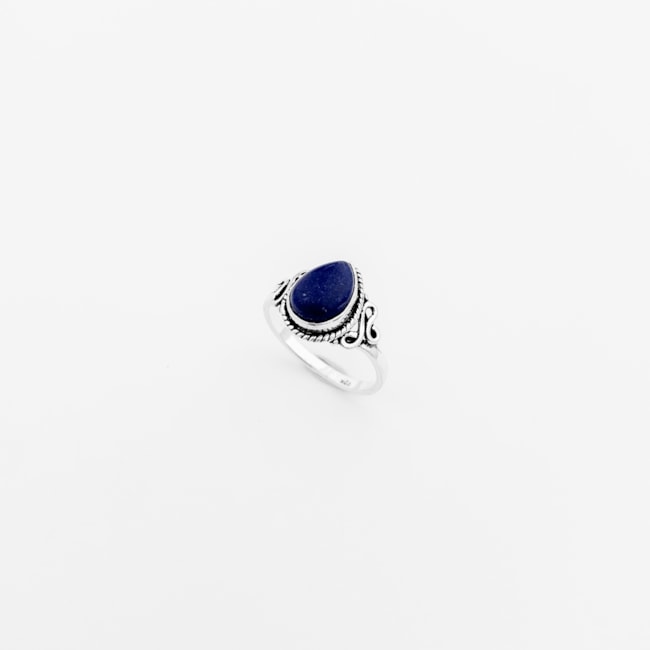 Anel de Lápis Lazuli em Gota