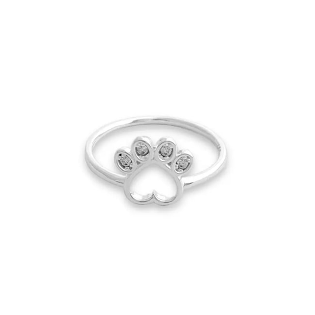 Anel de Patinha de Pet Cravejado com Zircônia