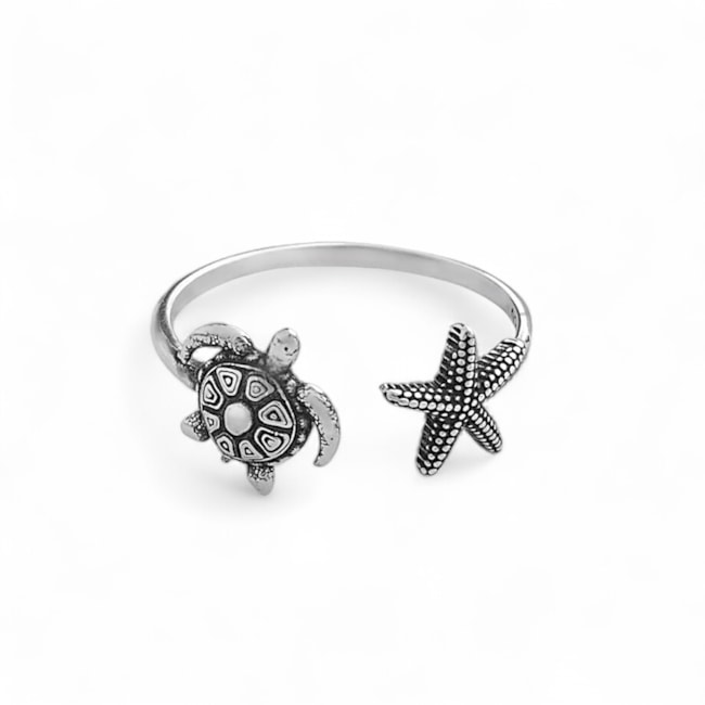 Anel de Tartaruga e Estrela do Mar Trabalhado