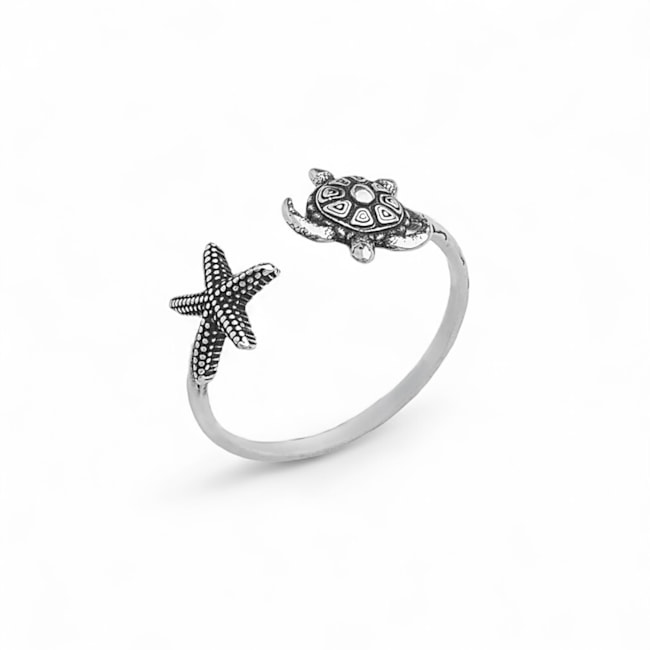 Anel de Tartaruga e Estrela do Mar Trabalhado