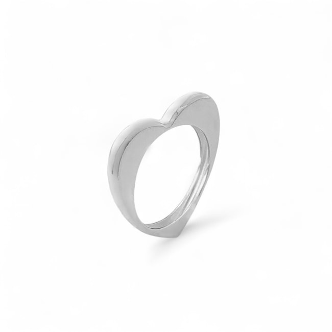 Anel em Formato de Coração Liso