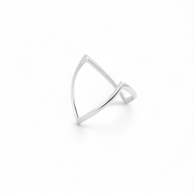 Anel em V Aro Fino Liso Ajustável 
