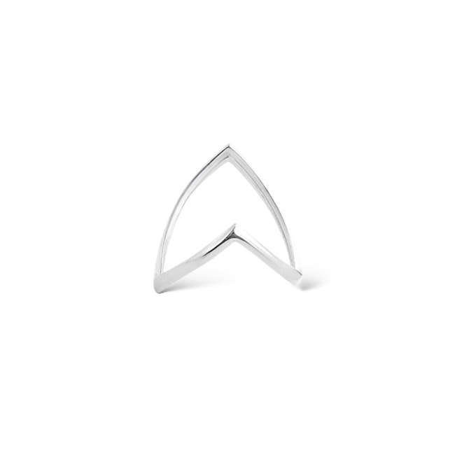 Anel em V Aro Fino Liso Ajustável 