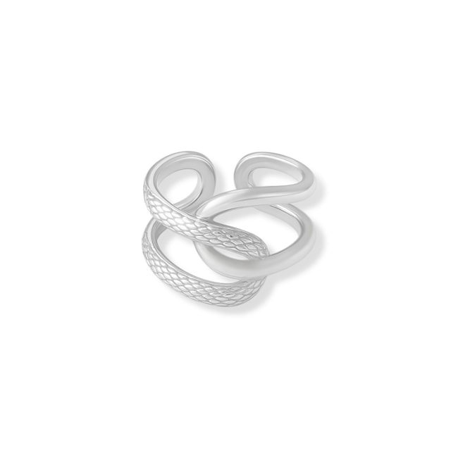 Anel Entrelaçado Ajustável com Textura 
