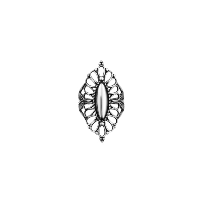 ANEL ENVELHECIDO AJUSTÁVEL COM ARABESCOS E ESCUDO OVAL