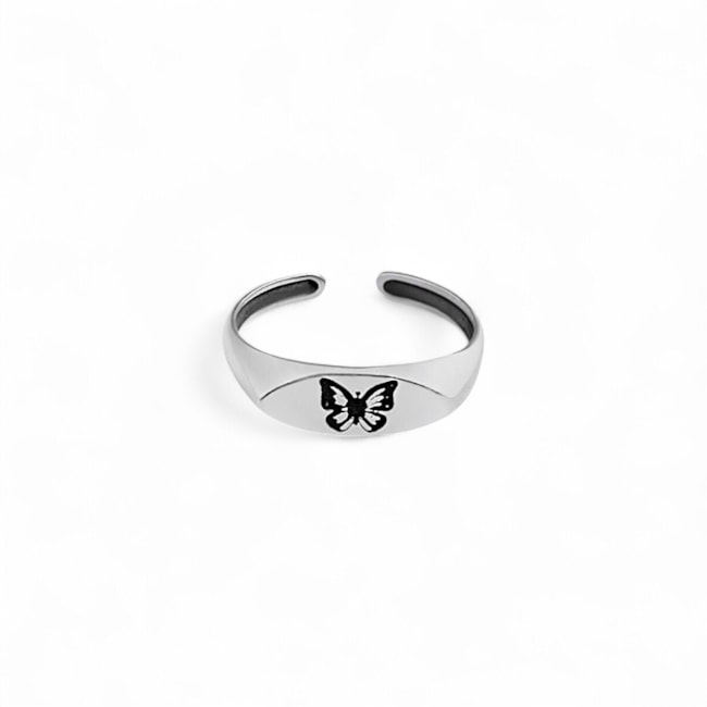 Anel Envelhecido Ajustavel de Borboleta