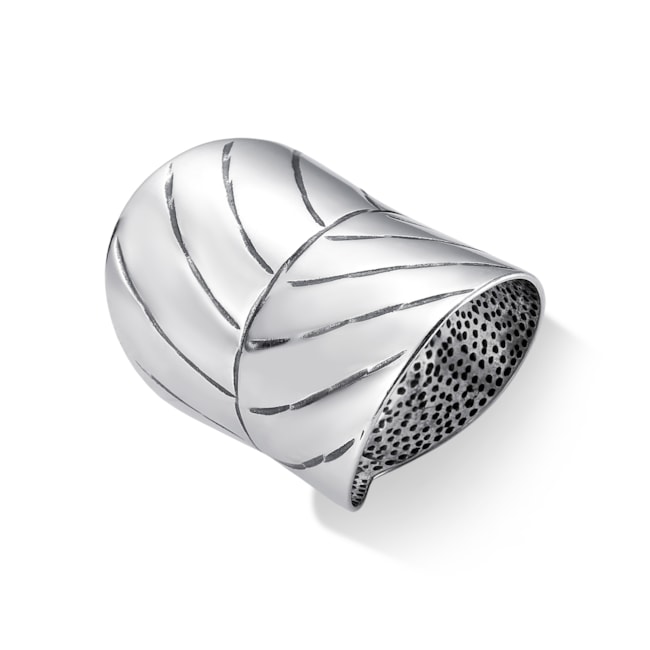 Anel Envelhecido Boho Aro Largo Formato de Folha