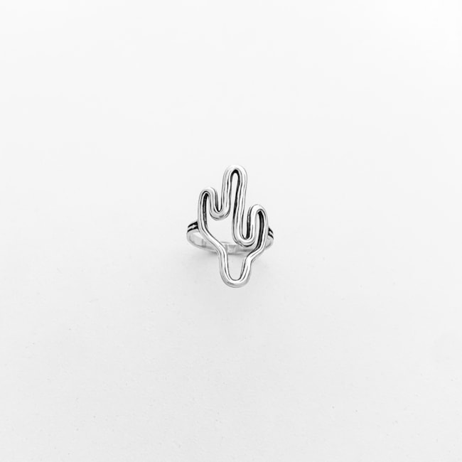 Anel Envelhecido de Cacto Vazado