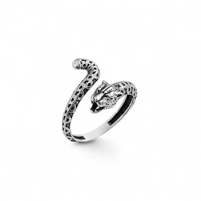 Anel Envelhecido de Onça Pintada 