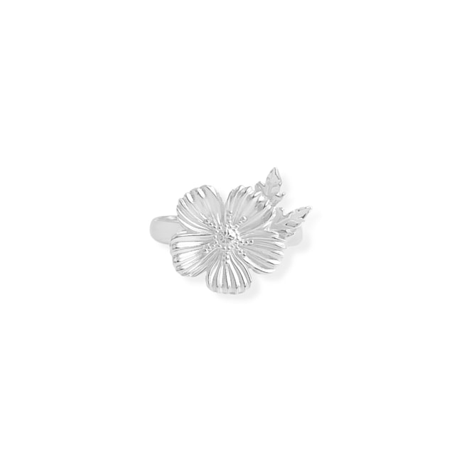 Anel Flor de Hibisco Trabalhado