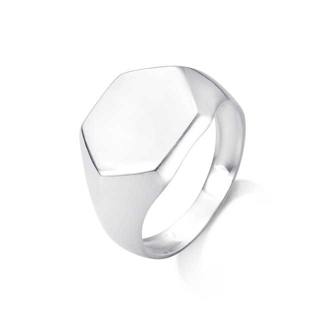 Anel Hexagonal aro Liso 