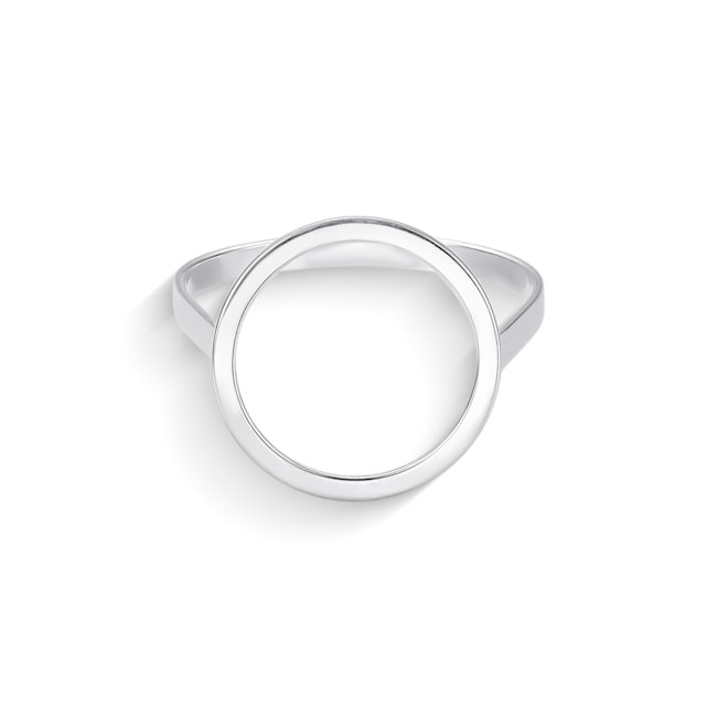 Anel Laser com Círculo Liso Vazado 