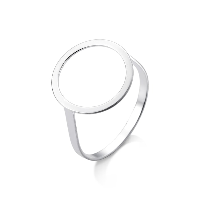 Anel Laser com Círculo Liso Vazado 